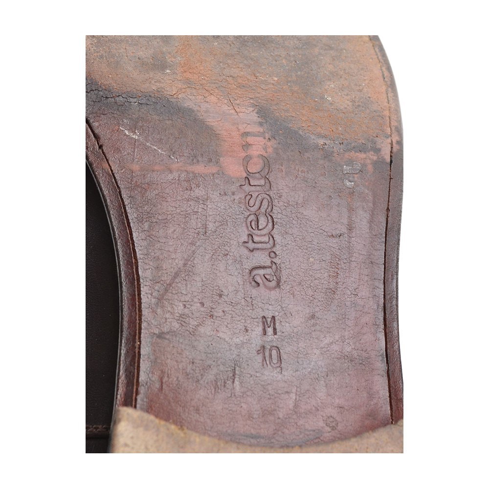 Men A. Testoni Basic Brown Leather Cap Toe Oxford… - image 8